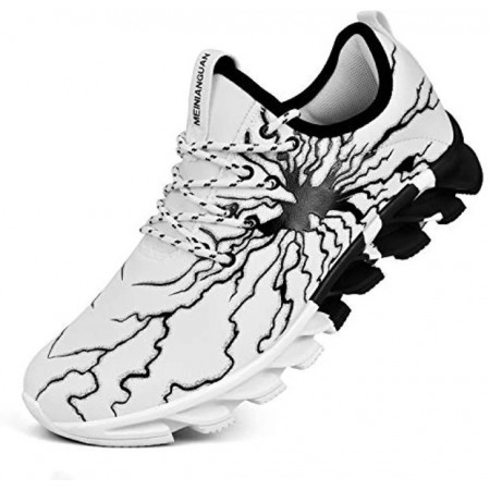 Men's Fashion Slip On Tennis Work Shoes Non-Slip Athletic Sports Running Casual Walking Gym Shoes White